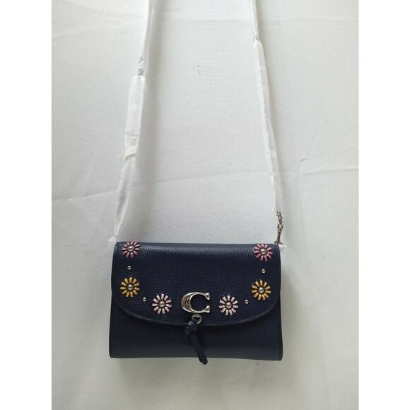 Coach Remi Chain Small Crossbody Bag With Whipstitch Daisy Applique - NWT $328 - Picture 1 of 8